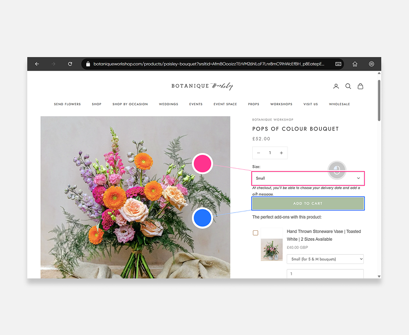 Captura de pantalla de compras en TD Browse