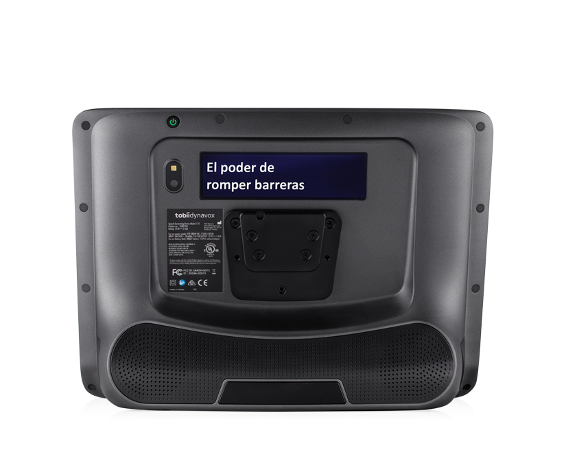 Vista trasera del dispositivo Tobii Dynavox TD I-16 AAC con Partner Window
