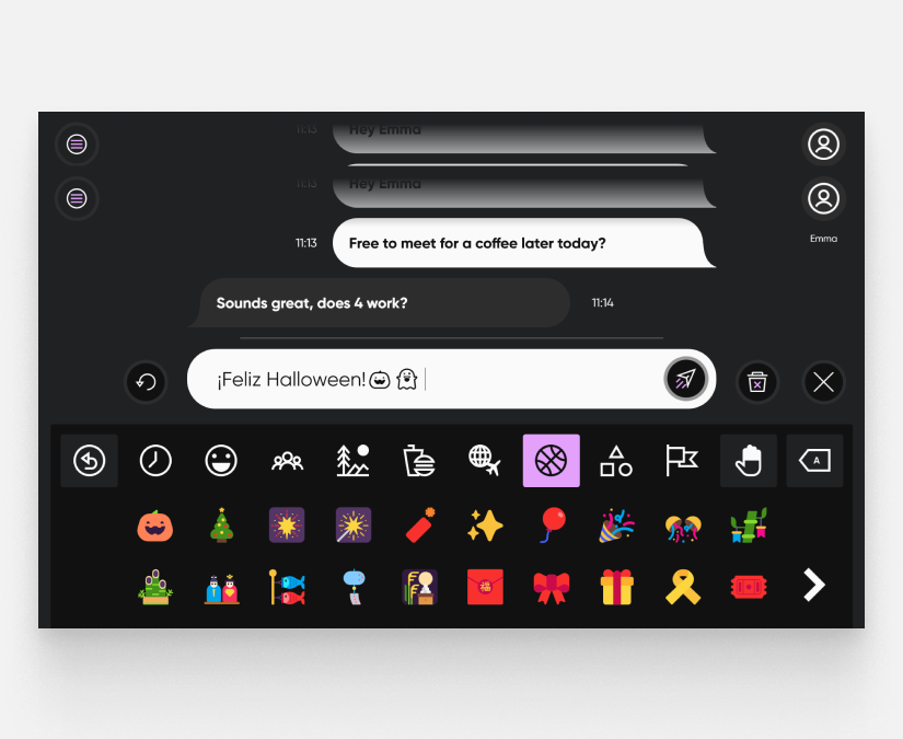 Se pueden utilizar emoticonos en TD Phone de Tobii Dynavox