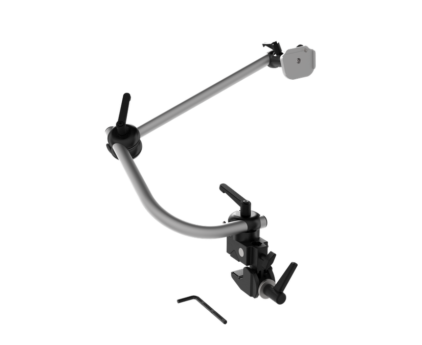 Tobii Dynavox soporte de mesa ClampOnMount de Rehadapt con placa de montaje para enchufe de dispositivo universal.