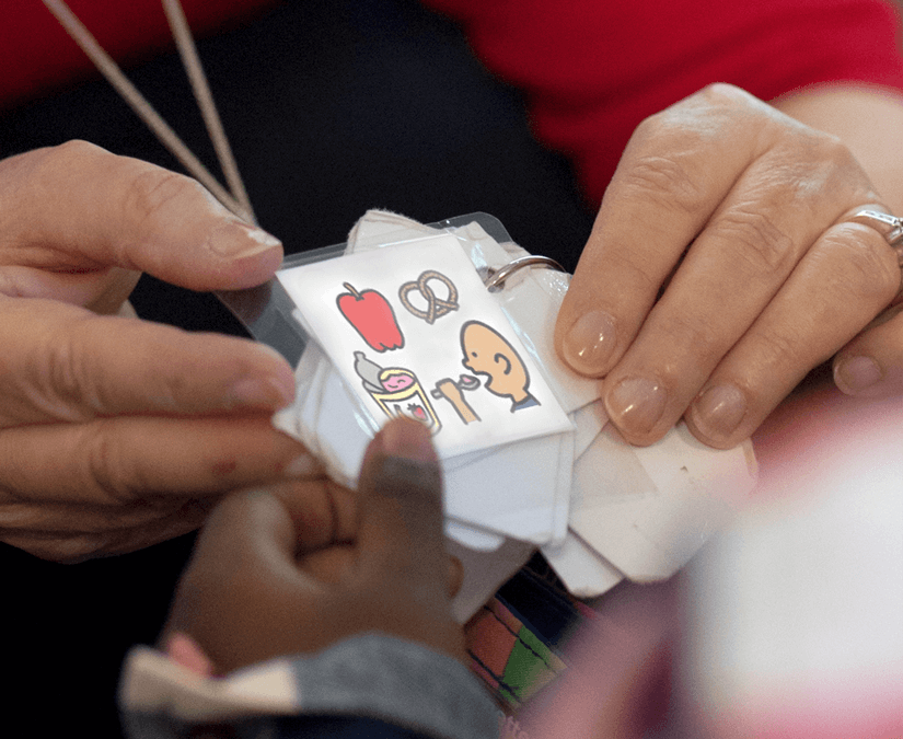 Pictogramas en un llavero para facilitar su uso