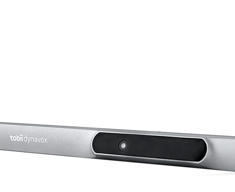 Vista cercana del rastreador ocular Tobii Dynavox PCEye