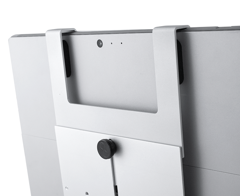 Vista posterior en ángulo del soporte Tobii Dynavox PCEye