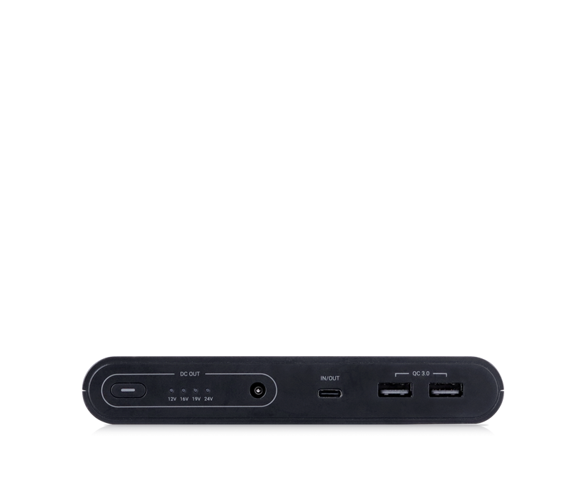 Vista frontal de la fuente de alimentación I-Series de Tobii Dynavox