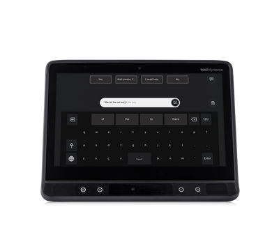 Vista frontal del dispositivo Tobii Dynavox TD I-13 AAC con TD Talk