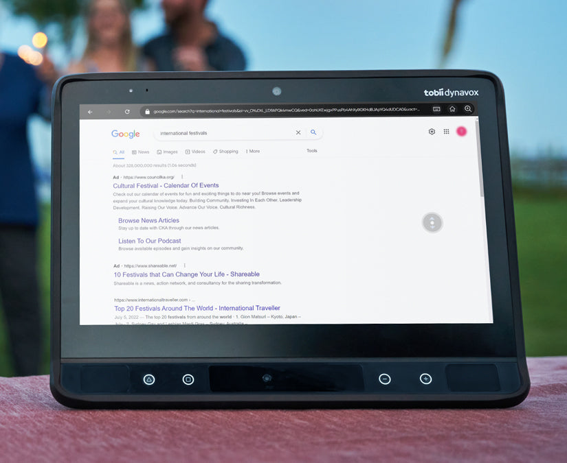 TD Browse de Tobii Dynavox usando la función de scroll o desplazamiento.