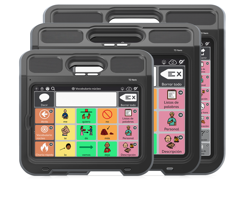 Dispositivo de CAA TD Navio de Tobii Dynavox en tres tamaños: Mini, Midi y Maxi.