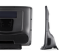 Vista trasera del dispositivo Tobii Dynavox TD I-16 AAC con ventana Partner, altavoz, placa de montaje y base ajustable