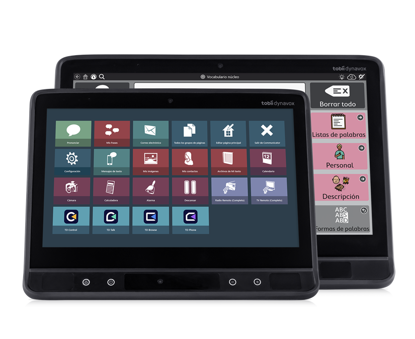 Tobii Dynavox TD I-series TD I-13 y TD I-16 dispositivos generadores de voz uno al lado del otro