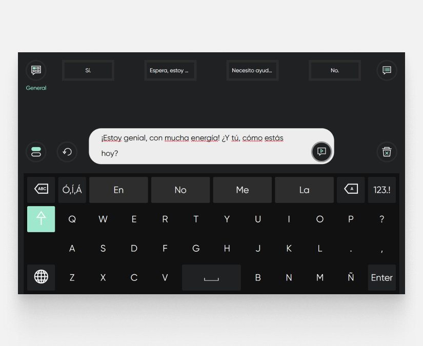 Tobii Dynavox TD Talk tipo de función para hablar