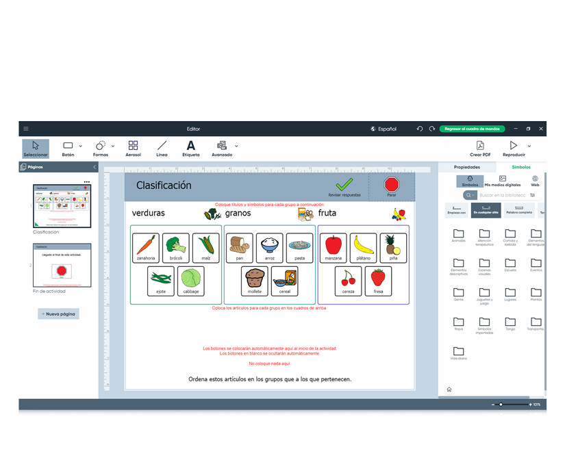 Editor activo de Boardmaker 7