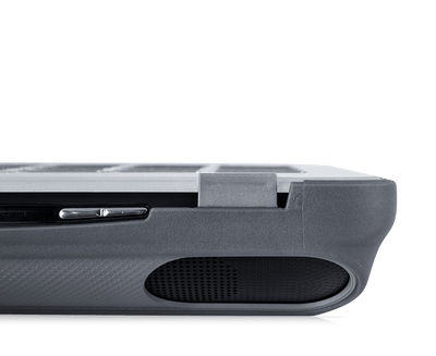 Carcasa resistente para I-110 de Tobii Dynavox con marco para fijar grillas integrado con puerto de altavoz