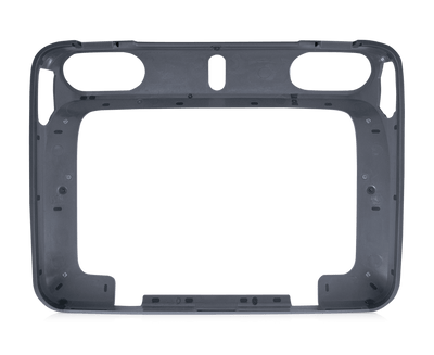 Vista frontal de la carcasa resistente para I-110 de Tobii Dynavox con marco para fijar grillas integrado
