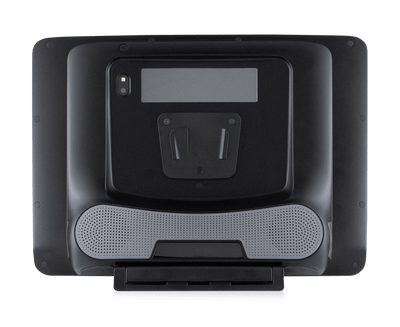 Vista posterior de la base ajustable para I-Series de Tobii Dynavox en dispositivo I-16.