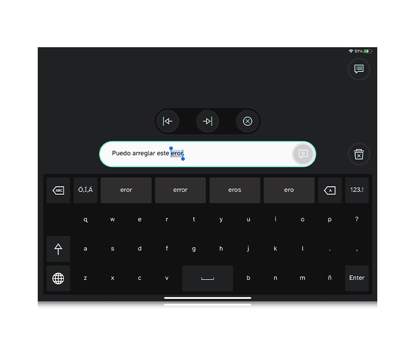 Función de edición de frases de Tobii Dynavox TD Talk