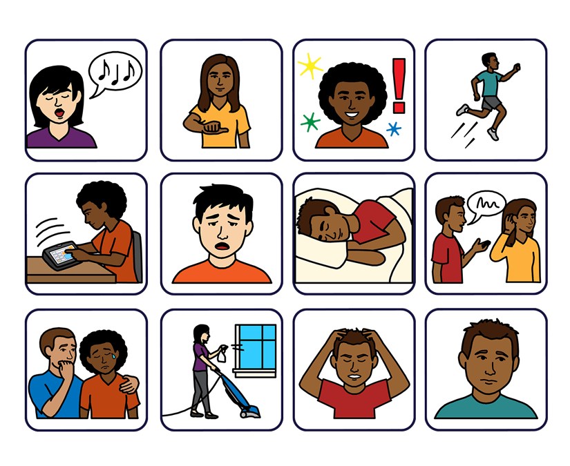 Ejemplos de Pictogramas de Líneas Finas de Tobii Dynavox