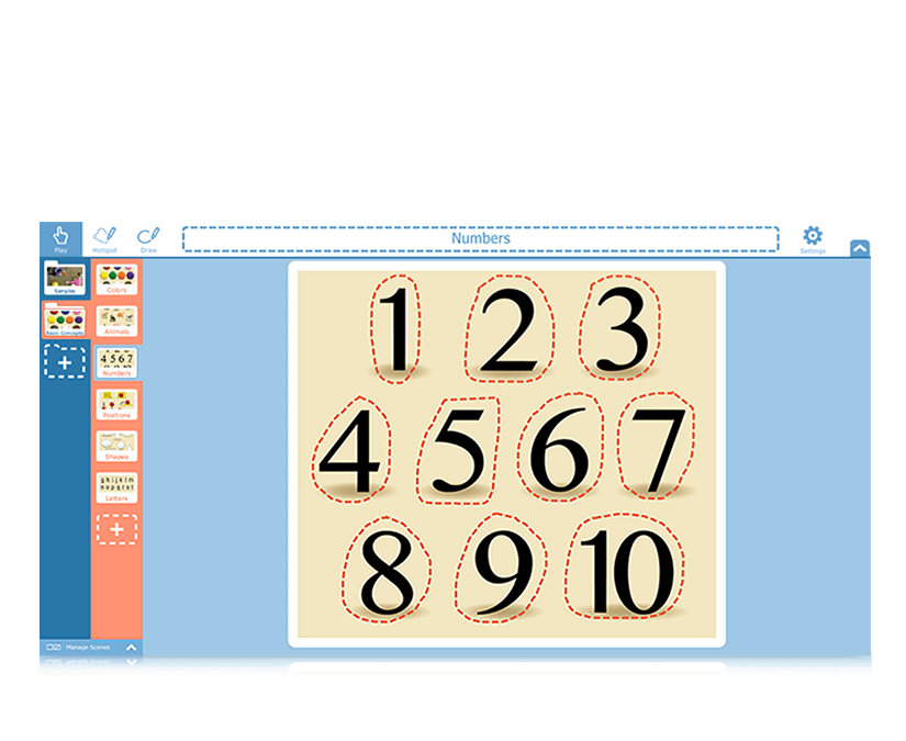 Snap Scene de Tobii Dynavox para aprender los números