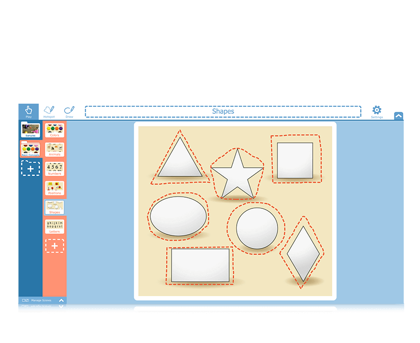 Snap Scene de Tobii Dynavox para aprender las formas