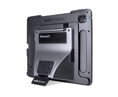 Vista lateral trasera del dispositivo TD Pilot de Tobii Dynavox