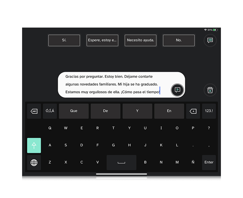 Tobii Dynavox TD Talk tipo de función para hablar