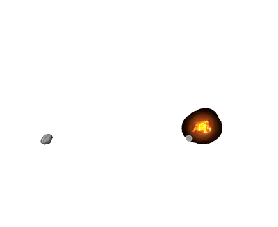 Captura de pantalla del software Magic Eye FX con juego Asteroids